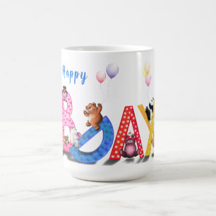Happy Birthday Tasse Geschenk mit Baby Bears Party