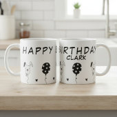 Happy Birthday Tasse mit Hunden und Ballons