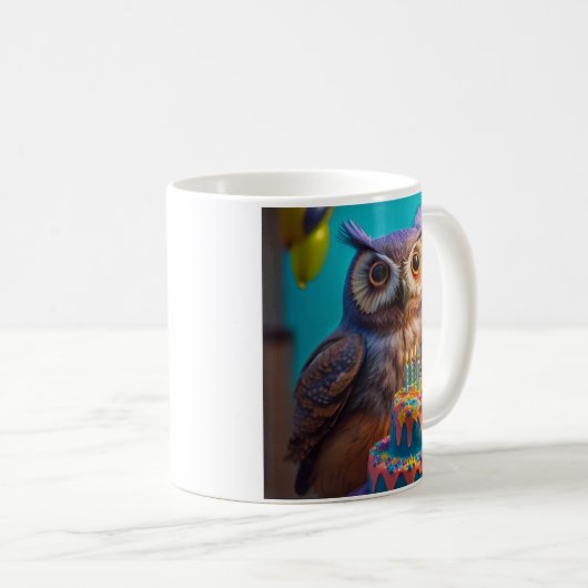 Happy Birthday Tasse (Owl) (VorderseiteRechts)