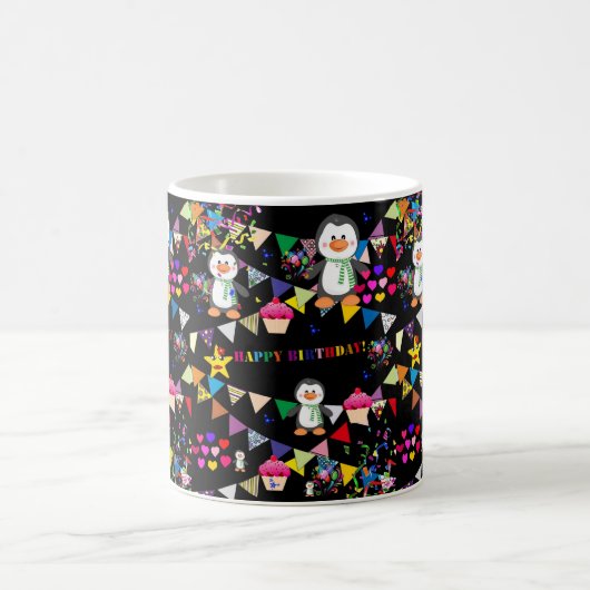 Happy Birthday Tasse Penguin (Mittel)