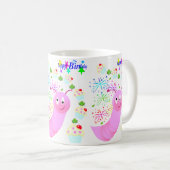 Happy Birthday Tasse Pink Worm Confetti (VorderseiteRechts)