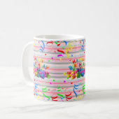 Happy Birthday Tasse Streifen (Vorderseite Links)