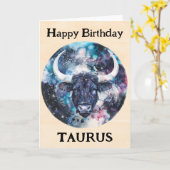 Happy Birthday Taurus Zodiac Karte (Gelbe Blume)