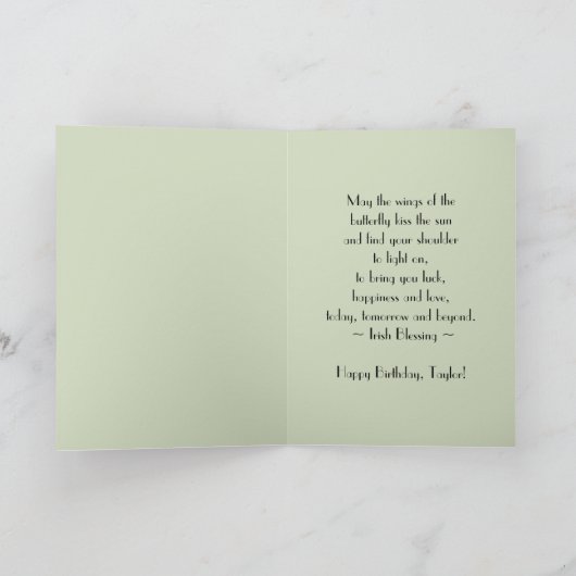 Happy Birthday Taylor Monarch Butterfly Karte (Innenseite)
