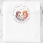 Happy Birthday Tea Party Runder Aufkleber (Tasche)