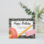 Happy Birthday Teacher Postcard Postkarte (Stehend Vorderseite)