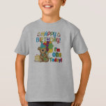 Happy Birthday Teddy Bär 1. T - Shirt und Geschenk<br><div class="desc">Der farbenfrohe Text lautet "Happy Birthday I'm ONE Today" auf Teddy Bären Design ersten Geburtstag T - Shirt,  Magnete,  Körper Anzüge,  Karten,  Aufkleber,  Totbeutel,  und vieles mehr.</div>