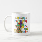 Happy Birthday Teddy Bär 1. T - Shirt und Geschenk Kaffeetasse (Links)