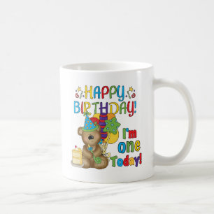 Happy Birthday Teddy Bär 1. T - Shirt und Geschenk Kaffeetasse
