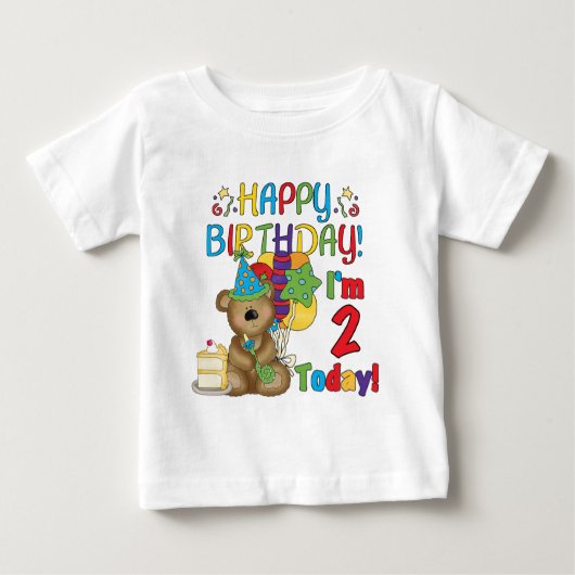 Happy Birthday Teddy Bär 2. Tshirts und Geschenke (Vorderseite)