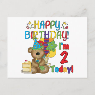 Happy Birthday Teddy Bär 2. Tshirts und Geschenke Postkarte