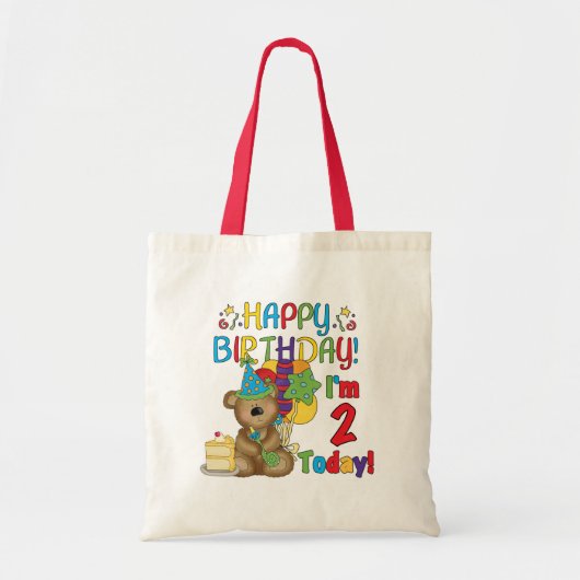 Happy Birthday Teddy Bär 2. Tshirts und Geschenke Tragetasche (Vorne)