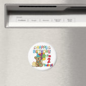 Happy Birthday Teddy Bear 2. Geburtstag Magnet (In Situ (Geschirrspüler))