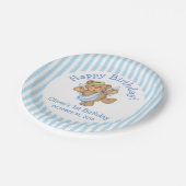 Happy Birthday Teddy Bear Angel Pappteller (Schrägansicht)