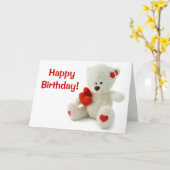 Happy Birthday Teddy Bear Grußkarte Karte (Gelbe Blume)