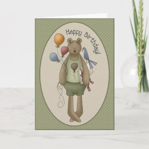 Happy Birthday Teddy Bear Grußkarte Karte