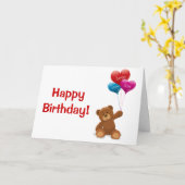 Happy Birthday Teddy Bear Grußkarte Karte (Gelbe Blume)