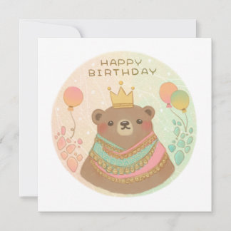 Happy Birthday Teddy Bear Illustration Einladung