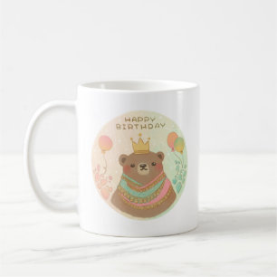 Happy Birthday Teddy Bear Illustration Kaffeetasse