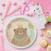 Happy Birthday Teddy Bear Illustration Pappteller (Party)