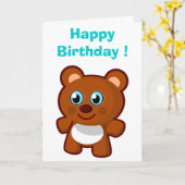 "HAPPY BIRTHDAY" TEDDY BEAR KARTE (Gelbe Blume)