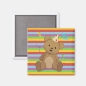 Happy Birthday Teddy Magnet (Vorderseite/Rückseite)