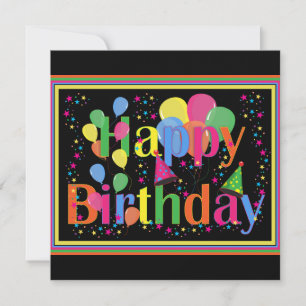 Happy Birthday TEMPLATE, anpassbar, Einladung