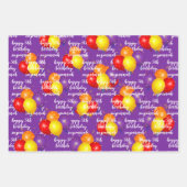 Happy Birthday Template farbenfrohe Balloons Geschenkpapier Set (Vorderseite)