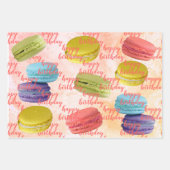 Happy Birthday Template farbenfrohe Macaron Cookie Geschenkpapier Set (Vorderseite 3)