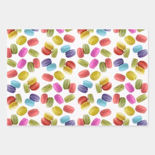 Happy Birthday Template farbenfrohe Macaron Cookie Geschenkpapier Set (Vorderseite)