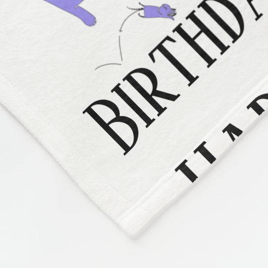 Happy Birthday Template Funny Cats Fleecedecke (Ecke)