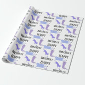 Happy Birthday Template Funny Cats Wrapping Paper Geschenkpapier (Ungerollt)
