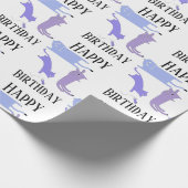 Happy Birthday Template Funny Cats Wrapping Paper Geschenkpapier (Ecke)