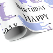 Happy Birthday Template Funny Cats Wrapping Paper Geschenkpapier (Rolleneckpunkt)