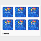 Happy Birthday Template, personalize, Quadratischer Aufkleber (Blatt)