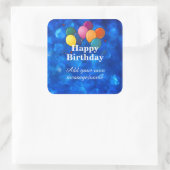 Happy Birthday Template, personalize, Quadratischer Aufkleber (Tasche)