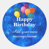 Happy Birthday TEMPLATE, personalize, Runder Aufkleber (Vorderseite)