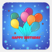Happy Birthday TEMPLATE Quadratischer Aufkleber (Vorderseite)