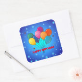 Happy Birthday TEMPLATE Quadratischer Aufkleber (Umschlag)