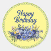 Happy Birthday Template Runder Aufkleber (Vorderseite)