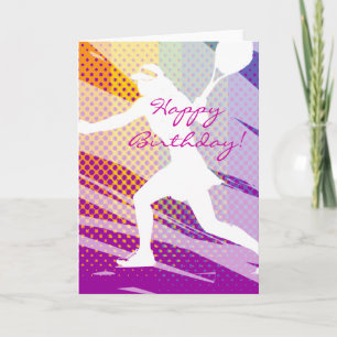 Happy Birthday Tennis Card für Frauen und Mädchen Karte