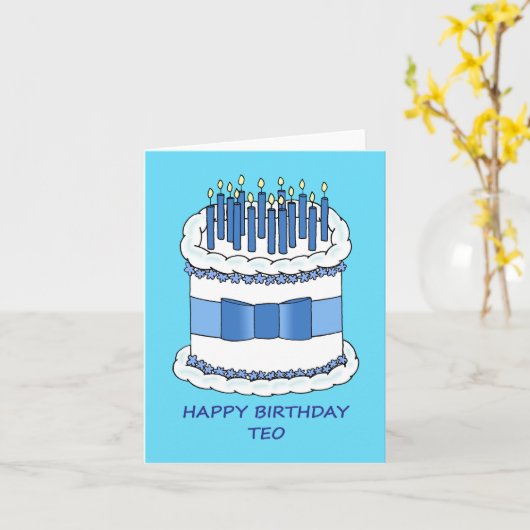 Happy Birthday Teo Karte (Gelbe Blume)