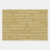 Happy Birthday Text Covered Black Red Gold Geschenkpapier Set (Vorderseite 3)