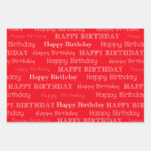 Happy Birthday Text Covered Black Red Gold Geschenkpapier Set (Vorderseite 2)