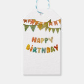 Happy Birthday Text Flags niedlich farbenfroh Geschenkanhänger (Vorderseite)