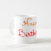 Happy Birthday Text Kaffeetasse (Vorderseite Links)