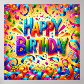 Happy Birthday Text Poster (Vorne)