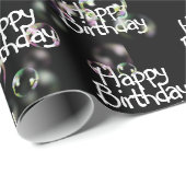 Happy Birthday Text und Blasen Geschenkpapier (Rolleneckpunkt)