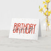 Happy Birthday Text und Gold Confetti Karte (Gelbe Blume)