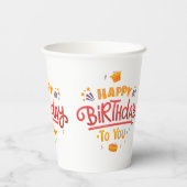 Happy Birthday Themed Paper Cups Pappbecher (Rückseite)